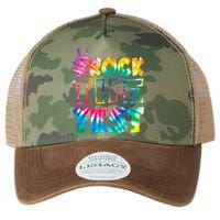 Rock The Test Testing Day Motivational Teacher Legacy Tie Dye Trucker Hat