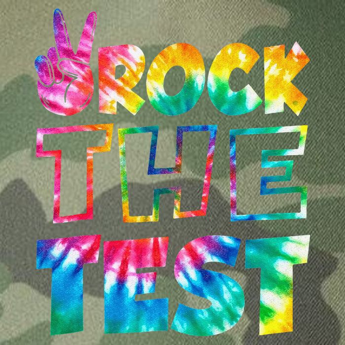Rock The Test Testing Day Motivational Teacher Legacy Tie Dye Trucker Hat
