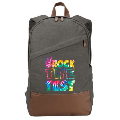 Rock The Test Testing Day Motivational Teacher Cotton Canvas Backpack
