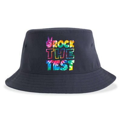 Rock The Test Testing Day Motivational Teacher Sustainable Bucket Hat