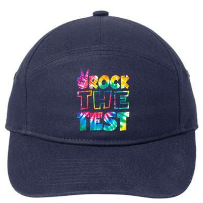 Rock The Test Testing Day Motivational Teacher 7-Panel Snapback Hat