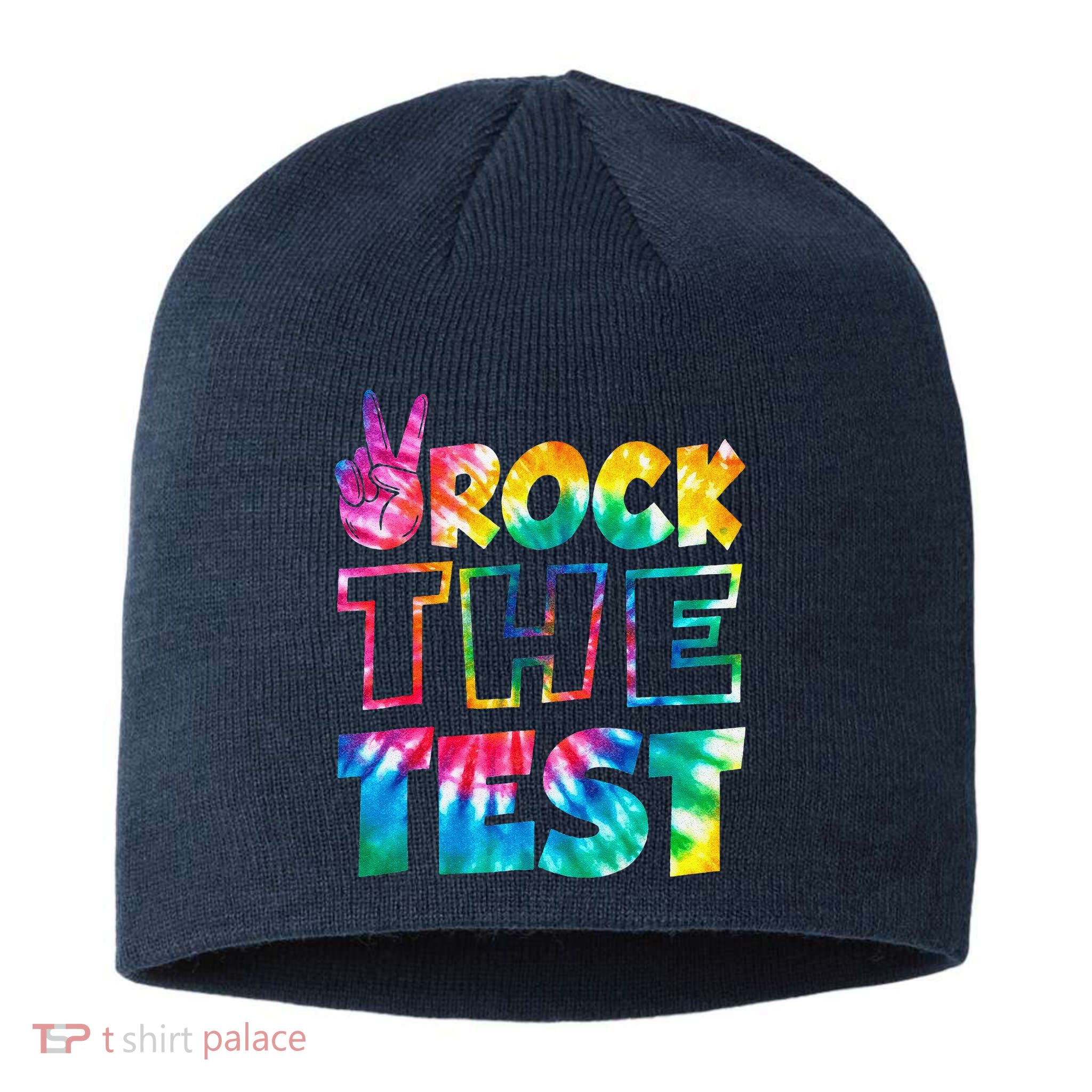 Rock The Test Testing Day Motivational Teacher Sustainable Beanie