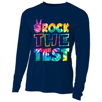Rock The Test Testing Day Motivational Teacher Cooling Performance Long Sleeve Crew