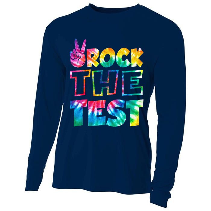 Rock The Test Testing Day Motivational Teacher Cooling Performance Long Sleeve Crew