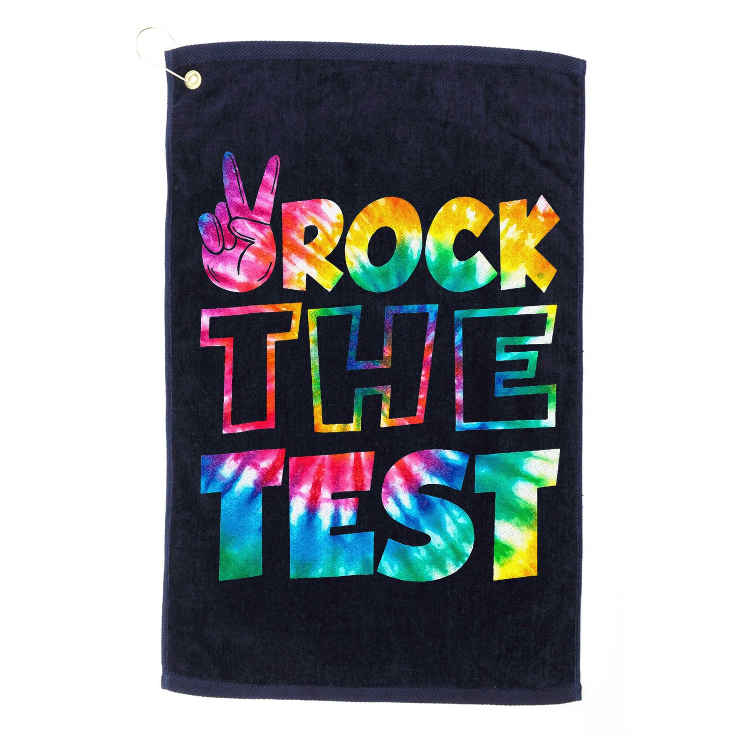 Rock The Test Testing Day Motivational Teacher Golf Towel