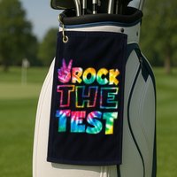 Rock The Test Testing Day Motivational Teacher Golf Towel