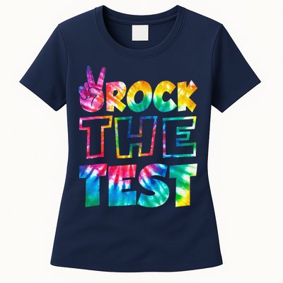 Rock The Test Testing Day Motivational Teacher Womens T-Shirt