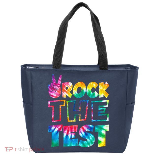 Rock The Test Testing Day Motivational Teacher Zip Tote Bag