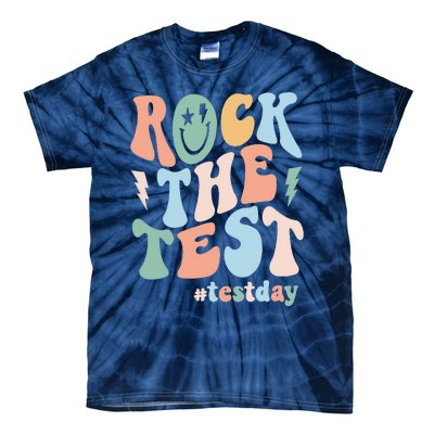 Rock The Test Testing Day Retro Motivational Teacher Student Tie-Dye T-Shirt