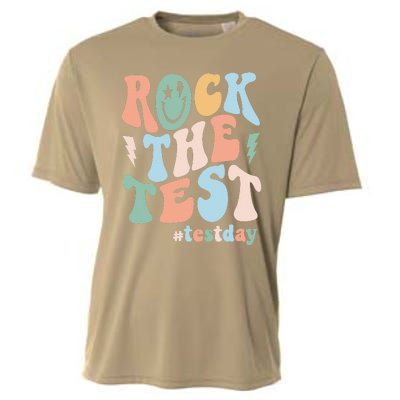 Rock The Test Testing Day Retro Motivational Teacher Student Cooling Performance Crew T-Shirt