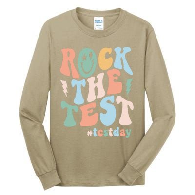 Rock The Test Testing Day Retro Motivational Teacher Student Tall Long Sleeve T-Shirt