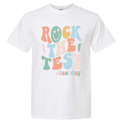 Rock The Test Testing Day Retro Motivational Teacher Student Garment-Dyed Heavyweight T-Shirt