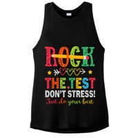 Rock The Test Dont Stress Just Do Your Best Teacher Testing Ladies PosiCharge Tri-Blend Wicking Tank
