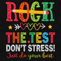 Rock The Test Dont Stress Just Do Your Best Teacher Testing Ladies PosiCharge Tri-Blend Wicking Tank