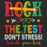 Rock The Test Dont Stress Just Do Your Best Teacher Testing Cool Comfort Performance Bucket Hat