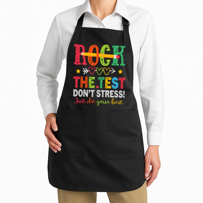 Rock The Test Dont Stress Just Do Your Best Teacher Testing Apron