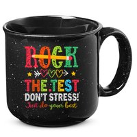Rock The Test Dont Stress Just Do Your Best Teacher Testing 15oz Campfire Ceramic Mug