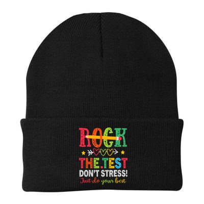 Rock The Test Dont Stress Just Do Your Best Teacher Testing Beanie