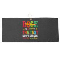 Rock The Test Dont Stress Just Do Your Best Teacher Testing Large Microfiber Waffle Golf Towel
