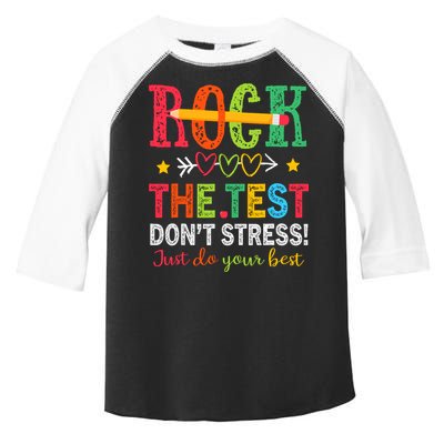 Rock The Test Dont Stress Just Do Your Best Teacher Testing Toddler Fine Jersey T-Shirt