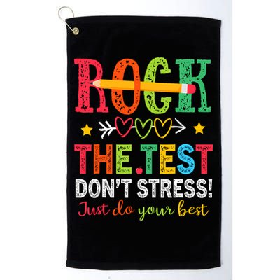 Rock The Test Dont Stress Just Do Your Best Teacher Testing Golf Towel