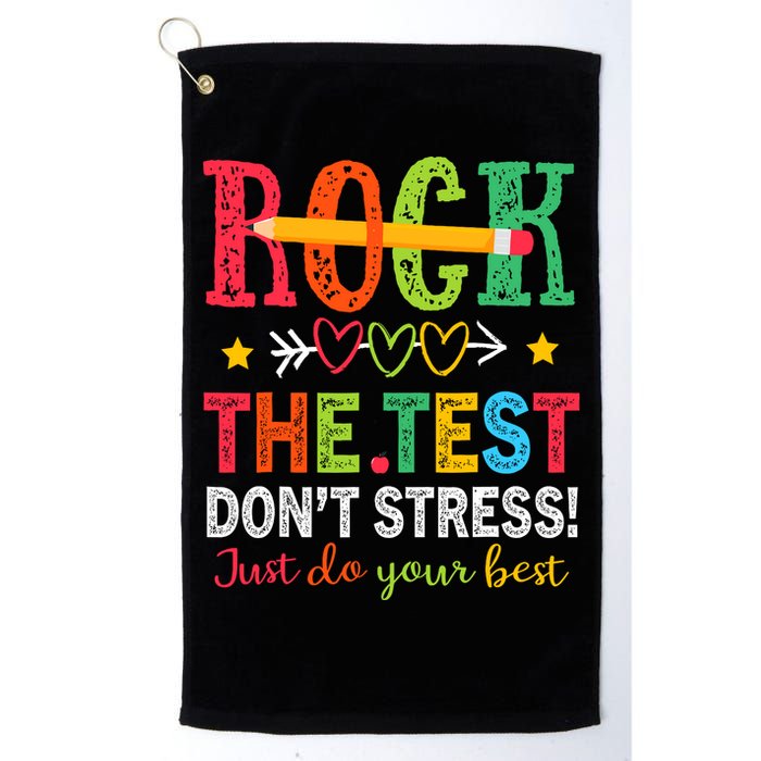 Rock The Test Dont Stress Just Do Your Best Teacher Testing Golf Towel