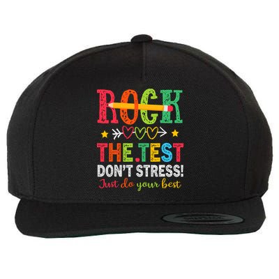 Rock The Test Dont Stress Just Do Your Best Teacher Testing Wool Snapback Cap