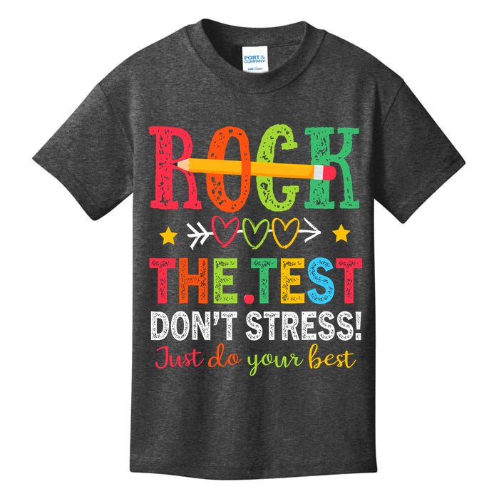 Rock The Test Dont Stress Just Do Your Best Teacher Testing Kids T-Shirt