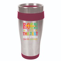 Rock The Test Dont Stress Just Do Your Best Teacher Testing 16oz Travel Tumbler