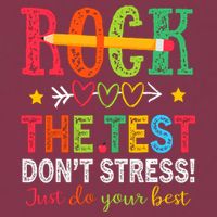 Rock The Test Dont Stress Just Do Your Best Teacher Testing 16oz Travel Tumbler