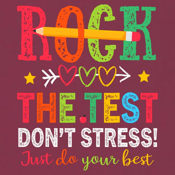 Rock The Test Dont Stress Just Do Your Best Teacher Testing 16oz Travel Tumbler