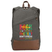 Rock The Test Dont Stress Just Do Your Best Teacher Testing Cotton Canvas Backpack