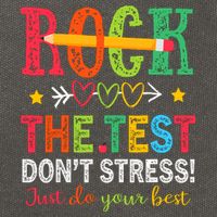 Rock The Test Dont Stress Just Do Your Best Teacher Testing Cotton Canvas Backpack