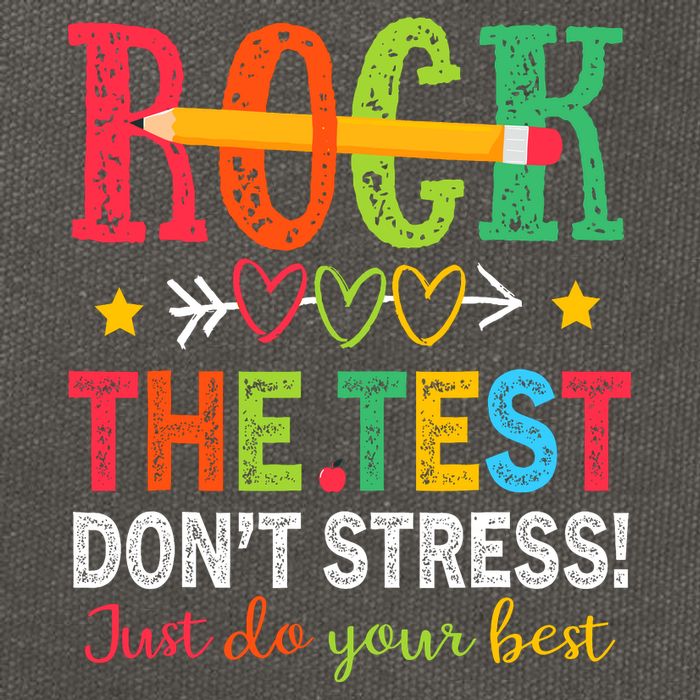 Rock The Test Dont Stress Just Do Your Best Teacher Testing Cotton Canvas Backpack