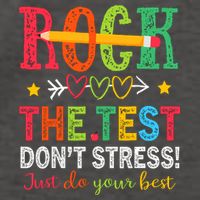 Rock The Test Dont Stress Just Do Your Best Teacher Testing Vector Backpack