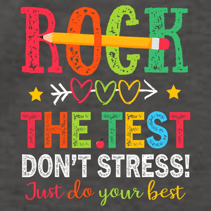 Rock The Test Dont Stress Just Do Your Best Teacher Testing Vector Backpack