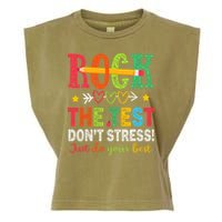 Rock The Test Dont Stress Just Do Your Best Teacher Testing Garment-Dyed Women's Muscle Tee