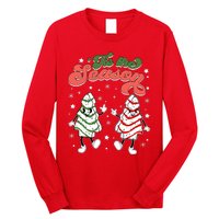 Retro Tis The Season Christmas Tree Cakes Debbie Funny Long Sleeve Shirt