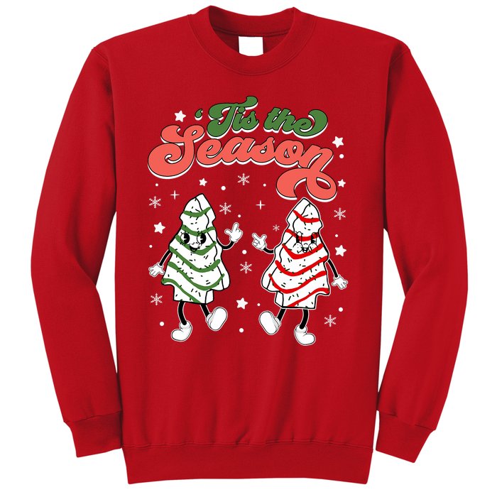 Retro Tis The Season Christmas Tree Cakes Debbie Funny Sweatshirt