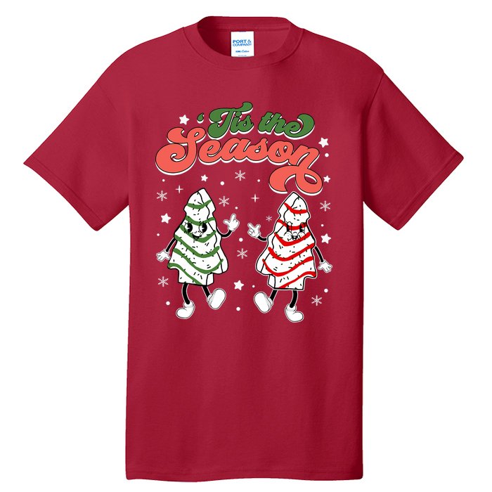 Retro Tis The Season Christmas Tree Cakes Debbie Funny Tall T-Shirt