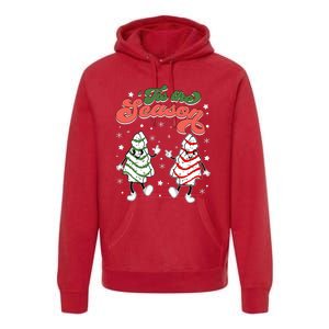 Retro Tis The Season Christmas Tree Cakes Debbie Funny Premium Hoodie