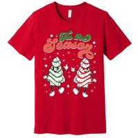 Retro Tis The Season Christmas Tree Cakes Debbie Funny Premium T-Shirt