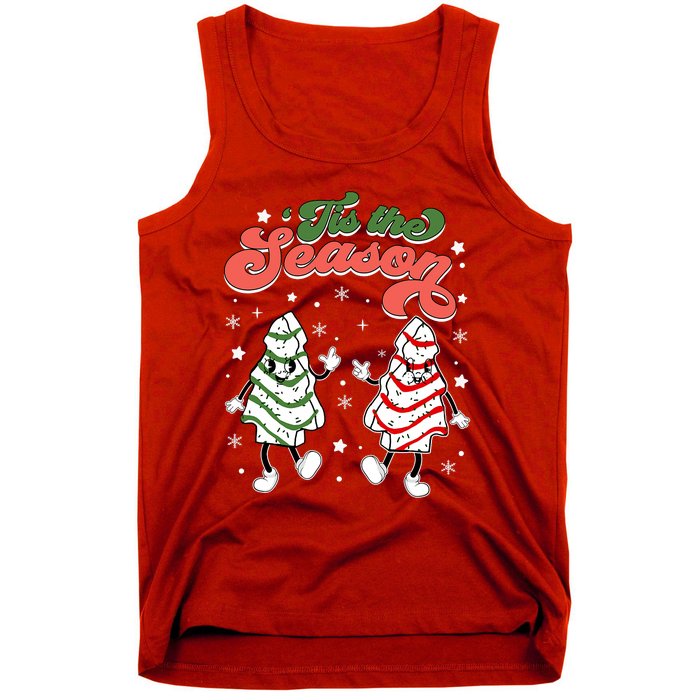 Retro Tis The Season Christmas Tree Cakes Debbie Funny Tank Top