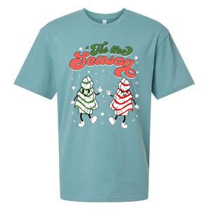 Retro Tis The Season Christmas Tree Cakes Debbie Funny Sueded Cloud Jersey T-Shirt