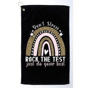 Rock The Test Test Day Teacher Testing Day Rainbow Platinum Collection Golf Towel