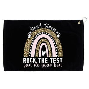 Rock The Test Test Day Teacher Testing Day Rainbow Grommeted Golf Towel