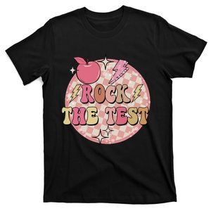 Rock The Test Teacher Student Funny Testing Day Checkered T-Shirt