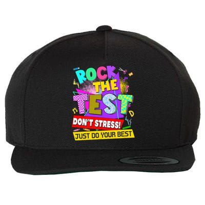 Rock The Test Dont Stress Testing Day Teachers Students Wool Snapback Cap