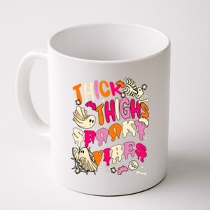 Retro Thick Thighs Spooky Vibe Groovy Witchy Halloween Costume Gift Coffee Mug