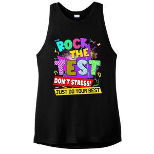 Rock The Test Dont Stress Testing Day Teachers Students Ladies PosiCharge Tri-Blend Wicking Tank